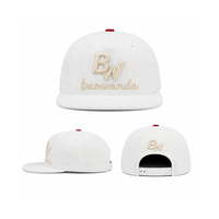 Gorras de 5 Paneles con Bordado de Logotipo Personalizado, Gorras de Corduroy con Visera Plana, Unisex, Deportivas, Ajustables, con Cierre a Presión, al por Mayor