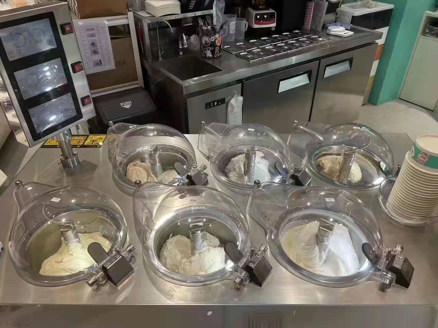 6 flavor ice cream machine