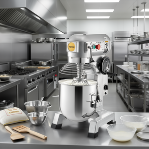 Amasadora comercial Vevor de 10Qt con tazón de acero inoxidable, 3 velocidades y función de temporizador para panadería y catering - Product Image 2