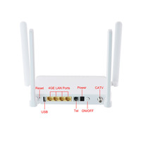 ONU GP4442-V HG8245Q2 con 4 Antenas 4GE VoIP POTS 2.4g y 5.8g Wi-Fi Inalámbrico con CATV Módem ONT Terminal de Red ISP de Fibra Óptica GPON