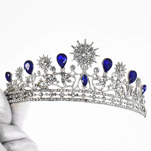 Crystal Teardrop Ivory <strong>Navy</strong> Rhinestone Hair <strong>Accessories</strong> Opulent Wedding Headdress Crown for Bride Diamond Hair Chain <strong>Accessory</strong> - Product Image 3