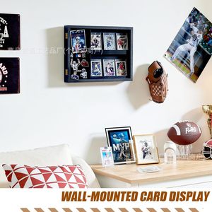 Sports Card <b>Display</b> Box <b>Wall</b> Mounted Black Rectangle Storage <b>Case</b> For Baseball Football Collectibles - Product Image 3