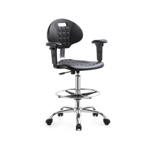 Mobilier de laboratoire d'école industrielle Chaises de laboratoire d'atelier à siège rond ESD avec dossier et repose-pieds à vendre