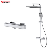 SANIPRO système de robinet de douche pluie bon marché salle de bain environnement intérieur ensemble de douche thermostatique mural