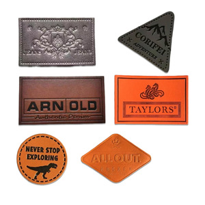 Étiquette en cuir gaufrée rectangulaire, en cuir véritable, pour vêtements, couleur personnalisée, en daim PU, toute nouvelle - Product Image 2