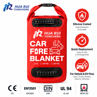 Couverture isolante anti-feu pour véhicules testée DIN, 430 GSM en fibre de verre, 160G enduite de silicone, pour flottes de véhicules électriques et centres de service