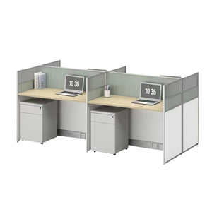 Hiện đại đơn giản bốn người bàn ghế văn phòng đặt Giường làm việc nhân viên bàn phòng phân vùng gian hàng bàn mới hiện đại đơn giản - Product Image 5