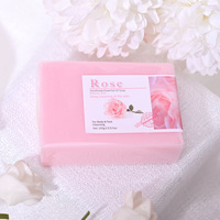 Jabón hecho a mano de aceite esencial de Rosa natural 100%, jabón de Perfume hidratante de etiqueta privada