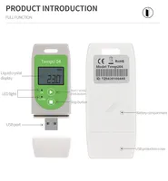 Pencatat Data Suhu Digital USB Sensor NTC Perekam Presisi Tinggi Layar LCD AB-10TH untuk Pemantauan Rumah Tangga