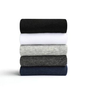 Ensemble cadeau de 5 paires de chaussettes de bureau unies personnalisables, longueur cheville, chaussettes habillées formelles pour hommes avec boîte - Product Image 5