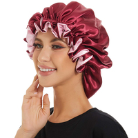 Réglable avec Snap Large imperméable en soie Slouchy Cap Hair Cover Satin Hair Bonnets