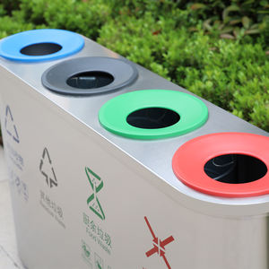 Poubelle de recyclage en métal moderne en acier inoxydable pour aéroport poubelle extérieure personnalisée intelligente de 13 gallons pour hôtel - Product Image 5