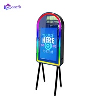 WIVIFOTO Cabine photo miroir magique Fête de mariage Écran tactile de 32 pouces avec mini imprimante d'ordinateur Appareil photo reflex numérique Cabine photo ovale