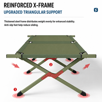 Lit pliant d'extérieur ; Lit simple portable pour la sieste et le camping ; Lit pliant simple