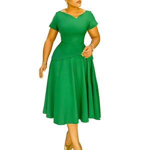 เดรสสำนักงานผู้หญิงเดรสลำลองทรง <span class=keywords><strong>A</strong></span>-Line จีบเดรสน่ารัก - Product Image 6