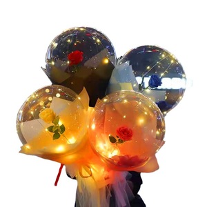 Bola de burbujas redonda con rosa luminosa, ramo de globos iluminados, globos para el Día de San Valentín Qixi, venta al por mayor, gran oferta - Product Image 6