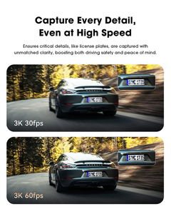 Dpai Z60 Pro กล้องติดรถยนต์4G แบบคู่ความละเอียด4K UHD ความละเอียด3K 60fps เฟรมสูง2.0 nightvis กับ Ai ISP - Product Image 4