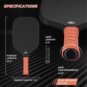 Pala de Pickleball de Fibra de Carbono 40x20cm, Aprobada por la USA, Equipo de Entrenamiento - Product Image 4