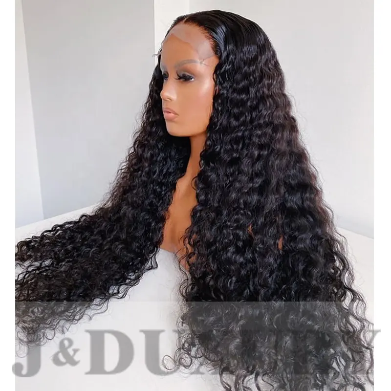 Deep Curly Ready to Ship Cheap Virgin Brazilian Hair Front Lace Wig Lace Frontal Wigs Lace Human Hair Wigs Transparent Long HD