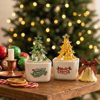 Arbre de Noël en verre coloré de Murano, plante en pot, figurine d'arbre de Noël en cristal faite à la main, décoration artistique de Noël, centre de table
