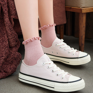 Calcetines Cortos de Algodón para Mujer, Novedad de Primavera y Otoño, Varios Colores, Cálidos, con Encaje, para <span class=keywords><strong>Chicas</strong></span> - Product Image 6