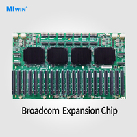 MIwin OEM ODM 21 Slot PCIE 5.0 X16 Switch Papan Ekspansi GPU 4 Chip Broadcom 89104 18 MCIO X8 PCIE 5.0 Switch Backplane GPU