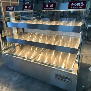 サムズクラブ風 オープンフロント 電気ステンレス製 フードウォーマーキャビネット 200L容量 ロティサリーチキン ローストグース ハム ダック - Product Image 2