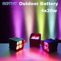 Luz LED Inalámbrica RGBWA+UV 4x20W 90W a Batería, Resistente al Agua IP65, DMX512, para Iluminación de Escenarios en Exteriores, Conciertos y Eventos de DJ