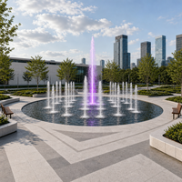 Fontaine à jets d'eau pour piscine Dry Deck, 25 buses, acier inoxydable, laser RGB, LED DMX512, système commercial étanche IP68