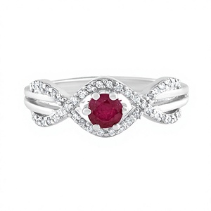 Ruby <b>Ring</b> in 925 <b>Sterling</b> <b>Silver</b> Prong Setting in 925 <b>Sterling</b> <b>Silver</b> Rhodium Plated Luxury Jewelry - Product Image 1