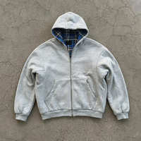 Sweat à capuche zippé réversible en molleton épais 100 % coton pour homme, coupe ample et oversize, personnalisable avec logo – Collection Jeunesse