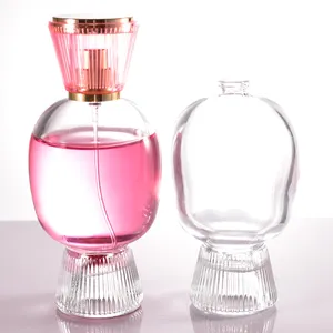 New 100ml Color Creative vidrio Perfume botella Dulces Lotion Press Spray Botellas de vidrio