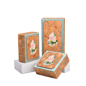 Coffret cadeau de bijoux JINSKY de style chinois en brocart brodé avec un motif floral pour le rangement de colliers et de pendentifs - Product Image 4