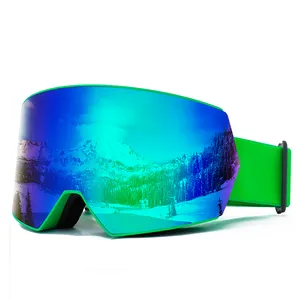 Fabrikant Van Skibrillen Oem Custom Anti-Fog Gafas De Esqui Sneeuwbril Vrouwen Skibril Met Magnetische Lenzen