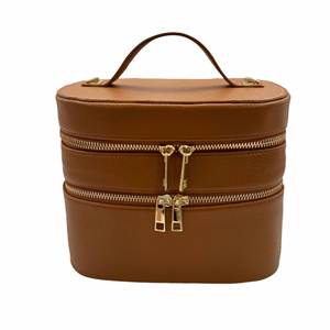 Trousse de Maquillage de Luxe en PU, Haute Qualité, Personnalisable, avec Fermeture Éclair, Organisateur de Pinceaux et Cosmétiques, Miroir Inclus, Plusieurs Options Disponibles - Product Image 2