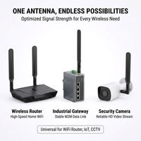 Antenne WiFi double bande 2.4G 5.8G 2/4dBi SMA Mâle 172mm pliable à pales pour routeur, caméra de sécurité, passerelle