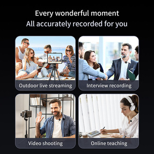 Q9 Không Dây <span class=keywords><strong>Microphone</strong></span> Hình Tròn Phổ Biến Thiết Kế Từ Tính Với Hai Receiver Sạc Bin Có Hiển Thị - Product Image 5