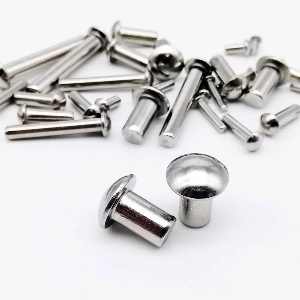 Custom High Quality Round Head Aluminum Semi-Tubular Rivets 304 Stainless Steel Flat Head Brake and Clutch Lining Solid Rivets