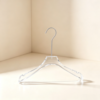 Boutique-Kleiderbügel mit Flachkopf und Silberhaken, Rutschfest, Platzsparend, Großhandel, Transparenter Acryl-Kleiderbügel für Anzüge, Hemden und Hosen