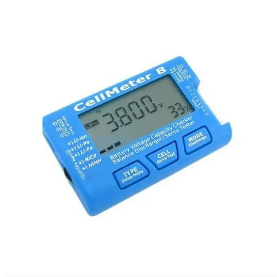 Напряжение батареи для проверки емкости CellMeter 8 синего цвета, на возраст от 1 года до 8 лет S LiPO LiFe никель-металл-гидридных и никель-кадмиевых типов аккумуляторов 5 в 1 умный тестер аккумуляторной батареи
