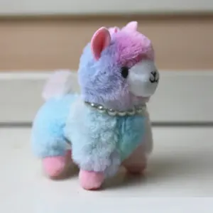 Arco-íris 10CM Cavalo Kawaii Alpaca Plush Chaveiros Brinquedos Cartoon Stuffed Animals Anime Llama Bonito Chaveiro Ação Brinquedo Boneca De Pelúcia