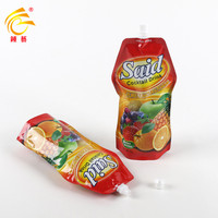 Sachets d'emballage personnalisés 1L en PET laminé aluminium, résistants à l'humidité, avec bec verseur, pour jus de fruits, purée de tomates, confiture, chocolat
