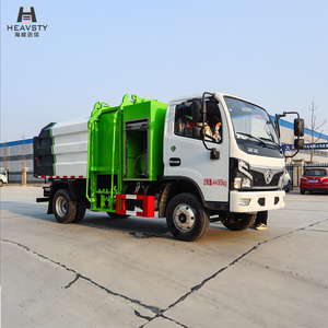 Camion benne à ordures HEAVSTY 7CBM en aluminium avec compartiment à <span class=keywords><strong>volet</strong></span> roulant et élévateur de déchets 240L 4x2 pour Dongfeng D6 CLW5049ZZZ6 - Product Image 1
