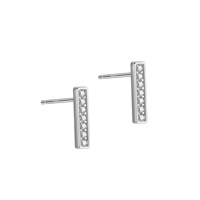 Moderne Gold Vermeil 925 Silber Pavé Stab-Ohrstecker S925 Silber Vertikale Zirkon Ohrstecker