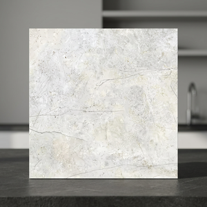 Habana Silver 600x600mm Glossy Porcelain Floor Tiles Marble Look Polished Interior Finish - Product Image 3