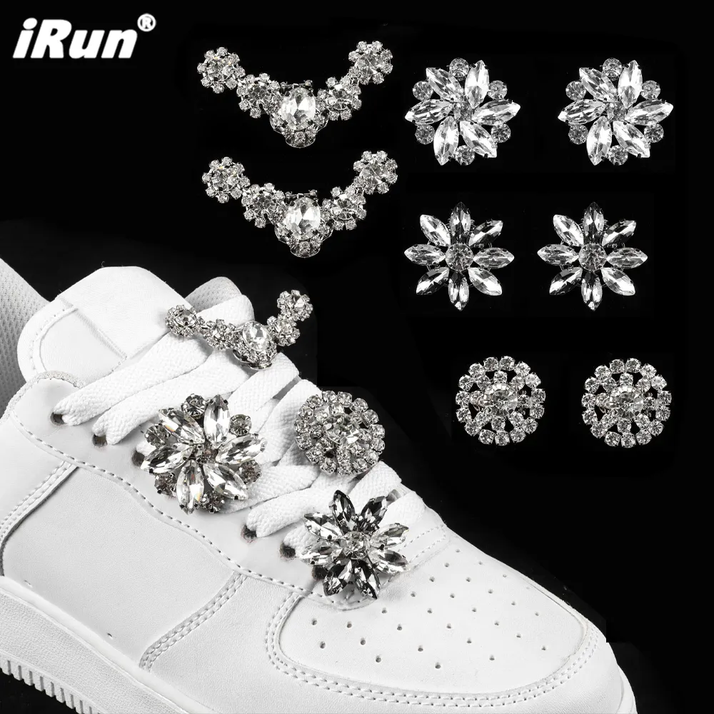 Irun Metalen Schoenveters Clips Sneaker Decoratieve Luxe Glanzende Steentjes Schoenen Accessoire Schoenveters Bedels Clips