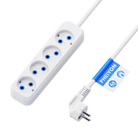 Multiprise PHEIYON EU Schuko 4 prises 10A 2300W avec auto-test, gain de place, CE, pour hôpitaux et bureaux à domicile