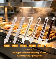 Lampes chauffantes infrarouges halogènes de haute qualité avec revêtement en quartz, 118 mm, 800 mm, 220 V, 400 W, 600 W, pour la conservation au chaud des aliments