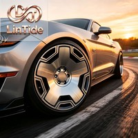 Juego de 5 Ruedas Forjadas de Dos Tonos con Acabado Pulido Estilo Dish, Llantas de Aleación Retro de Lujo para Modificación de Autos Premium, Venta al Por Mayor