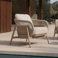 Conjunto de Muebles de Jardín de Lujo para Exteriores, Sofá de Ratán PE con Estructura de Aluminio, Tela Impermeable Resistente a los Rayos UV, Sofá de Patio